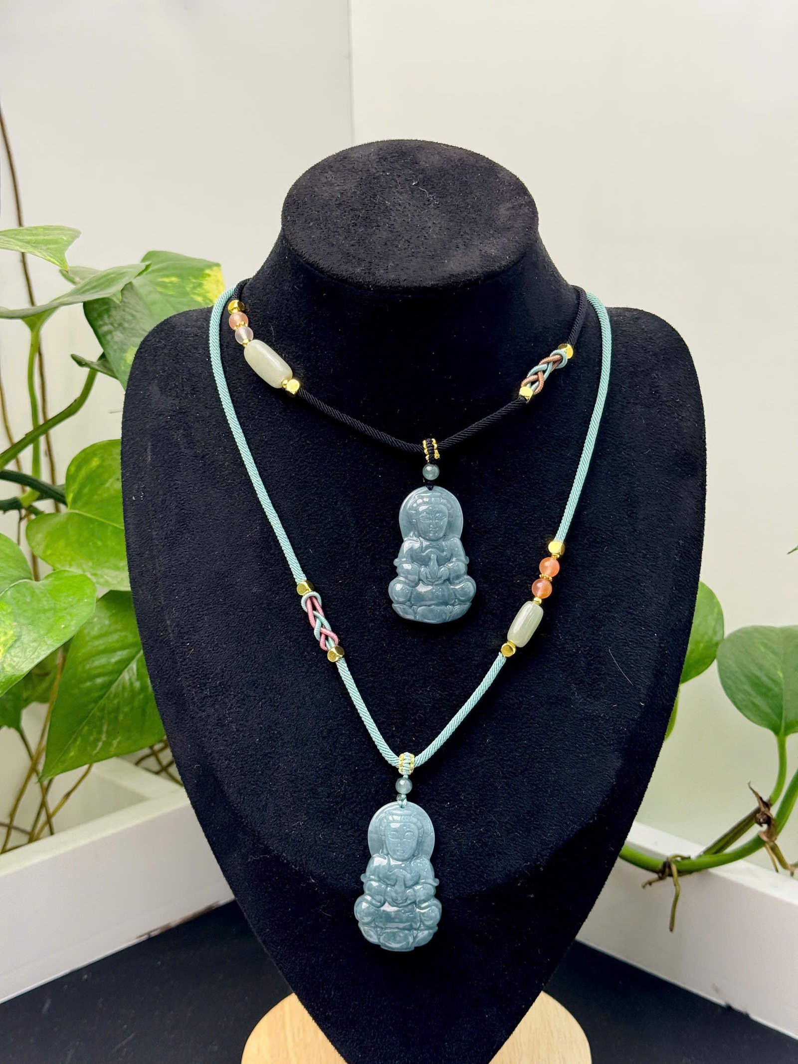 💙 VÒNG CỔ MẶT PHẬT QUAN ÂM NGỌC LAM – BÌNH AN & HỘ MỆNH 💙